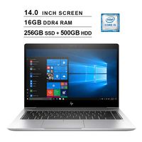 2019 HP EliteBook 840 14 Inch FHD 1080p Business Laptop (Intel Core i5-8250U up to 3.4 GHz, 16GB DDR4 RAM, 256GB SSD (Boot) + 500GB HDD, Intel UHD 620, WiFi, Bluetooth, HDMI, Windows 10 Pro) (Silver)