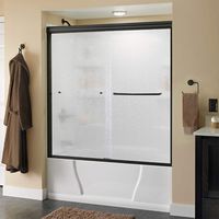 Delta Shower Doors SD3927420 Classic Semi-Frameless Traditional Sliding Bathtub 60" x58-1/8, Bronze Track