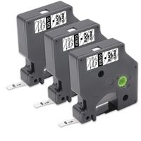 D1 Label Tape Clear, Unismar D1 43610 6mm Labeling Tape Compatible for LabelManager 160 210D 280 360D PnP 420P PnP, LabelPoint 100 150 200 250 300 350, LabelWriter 400 450 Duo, 1/4'' W x 23' L, 3-Pack