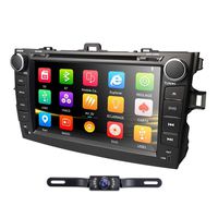 hizpo Car DVD Player 8 Inch Touch Screen GPS Stereo iPhone Music/AM FM Radio/SWC/Bluetooth/AV-in Map Card + Rear Camera Fit F or Toyota Corolla 2007 2008 2009 2010 2011