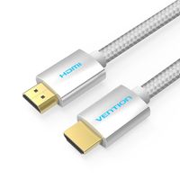 HDMI Cable 16FT, VENTION 5M 4K Ultra High Speed HDMI 2.0 Cotton Braided Silver Cable Supports Ethernet,Xbox,Sony Play Station, PS4 Pro, PS4, PC, TV (16Ft/5m)