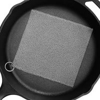 Amagabeli 8”x8” Cast Iron Cleaner Mesh Premium 316 Stainless Steel Small Rings with 3.8mm Opening Chainmail Scrubber for Cast Iron Pans Pre-seasoned Pan Dutch Oven Waffle Iron Pans Skillet Cleaner