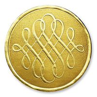 Luxury Swirls Embossed Foil Certificate Seals, 32 Count (Gold)