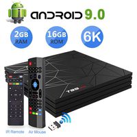 Android 9.0 TV Box, T95 Max Android TV Box with MX3 2.4G Air Mouse & Remote Control, 2GB RAM 16GB ROM H6 Quad-Core, Built-in WiFi 2.4Ghz Support 6K Ultra HD 3D H.265 Smart TV Box