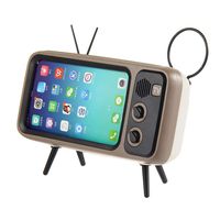 KOBWA Retro TV BT Speaker, Portable BT Speaker with Phone Stand Holder, AUX FM BT Optional, 3D Stereo Sound Quality, 32.8ft Wireless Range BT 4.2 - Creative Gift