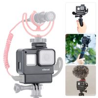 ULANZI V2 Multifunctional Vlogging Case w Cold Shoe Mount for Microphone LED Video Light,Wire Connectable Frame Housing Shell Mount Cage for Gopro Hero 7 6 5 Action Camera Video Vlog Creator Setup