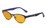 Eyekepper Computer Gaming Glasses with Optical Frame and Anti Radiation Reduces Eyestrain-96.9% Blue Light Blocking Orange Tinted Lens-Womens Sleep Better Cat-Eye Eyeglasses(Black/Purple, 0.00)