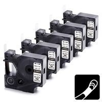 5-Pack Compatible DYMO Industrial Heat Shrink Labels, 1/4" Tube DYMO 18051 Compatible with DYMO Rhino 5200 4200 Label Makers and More, Black on White, 6mm x 1.5m