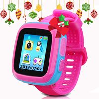 Kids Game Smartwatch Digital Smart Watches Photo Sticker Camera Mini Games Alarm Clock Timer Health Monitor Pedometer Birthday Gifts for Boys and Girls Age 3-12 Years（Pink Joint Blue）