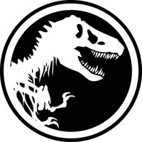 T-Rex (Cutout) Jurassic Park - Vinyl 4" Tall (Color: Black) Decal Laptop Tablet Skateboard car Windows Sticke