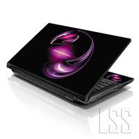 LSS Laptop 17-17.3" Skin Cover with Colorful Purple Abstract Pattern for HP Dell Lenovo Apple Asus Acer Compaq - Fits 16.5" 17" 17.3" 18.4" 19" (2 Wrist Pads Free)
