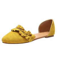 Shusuen Women's Pointed Toe Flat Shoes Casual Sandals Yellow