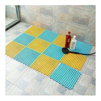 GHHZZQ Bathroom Rugs Simple and Modern Multicolor Stitching Durable PVC Foot Pad Kitchen, 0.8 cm Thick, 30x30cm, 3 Pieces (Color : E, Size : 28pcs)