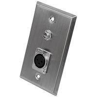 Seismic Audio SA-PLATE6 Stainless Steel Wall Plate with One 1/4-Inch TS Mono Jack and One XLR Female Connector