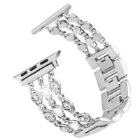 Tensea Jewelry Band Compatible with Apple Watch Band 40mm 38mm, Women Bling Diamond Bracelet with Removable Stainless Steel Metal Buckle Replacement for iWatch Apple Watch Band Series5 4 3 2 1(Silver)