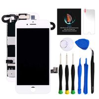 for iPhone 8 Plus Screen Replacement Kit White 5.5" LCD Display for iPhone 8 Plus Replacement Touch Screen Digitizer Full Assembly + Front Camera + Earpiece + Repair Tools + Screen Protector (White)