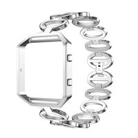 Hotsale! for Fitbit Blaze Smart Watch Stainless Steel Bracelet Smart Watch Band Strap + Case Cover (Silver)