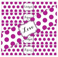 24 Large Dots Waterproof Water Bottle Stickers | Celebrate, Love, Forever | 8 of Each Phrase (Wild Orchid)