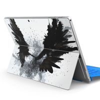 igsticker Ultra Thin Premium Protective Back Stickers Skins Universal Tablet Decal Cover for Microsoft Surface Pro 4/ Pro 2017/ Pro 6(2018) 007919 Ink　Paint　Black　Black　Feather