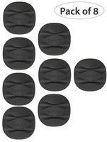 (Pack of 8) BELUGA Cable Clips, Cord Keeper, Cord Management System with 3M Adhesive, Desktop Cable Organizer & Computer, Electrical, Charging or Mouse Cord Holder (Black)