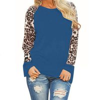 HAPPIShare Merry Christmas T-Shirt Women's Leopard Print Tops Raglan Long Sleeve Pocket Casual Basic Shirts Soft Tunics Top
