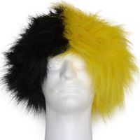 Sports Novelties Wig, Half Black and Half Gold