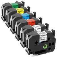 Label KINGDOM Replacement for P-Touch 24mm Laminated Label Tapes TZe251 TZe151 TZe451 TZe551 TZe651 TZe751, 1 Inch TZ TZe Tape, Compatible with PT-2730 PT-D600 PT-P700 PT-P950NW Label Maker, 6-Pack