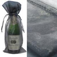 10pcs Silver Bottle & Wine Organza Favor Gift Bags - Fits Most Bottles