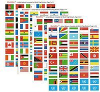 World Flag Stickers - United Nations Sticker Set; 1.5" x 1" Self Adhesive Stickers for Every International Country in The United Nations Plus 7 UN Stickers, 200 Sticker Flags Total, Made in USA.