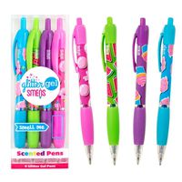 Scentco Glitter Gel Smens - Gourmet Scented Pens, Colored Gel Ink, Medium Point, 4 Count