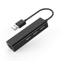 LENTION 3 USB Ports Hub with RJ45 LAN Adapter Laptop Ethernet Dock Network Extender Compatible MacBook Air/Pro (Previous Generation), Chromebook, Windows Laptop, More (Black)