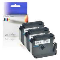 KCMYTONER Compatible 0.47" (12mm) x 26.2ft M-K231 MK231 M231 MK-231 Label Tape for Brother PT-100PT-70BM PT-70BMH PT-70HK PT-70HOL PT-70SR PT-80 PT-80SCCP PT-90 Printers (Black on White, 3 Pack)