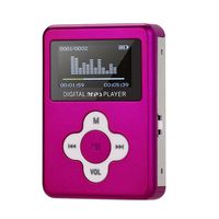 Tpingfe USB Mini MP3 Player LCD Screen Support 32GB Micro SD TF Card (Hot pink)