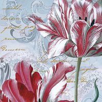 Paper Luncheon Napkins Majestic Red and White Tulips 40pcs