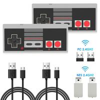 2 Pack NES Wireless Controller, AGPTEK NES Classic Controller Wireless for Nintendo Classic Mini Edition and PC,No-Wired Gamepad Joypad Support Windows/Mac OS/Linux