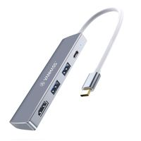 VANMASS USB C to HDMI Hub, 4 in 1 USB C Adapter, Type C to 4K HDMI Port, 60W Power Delivery, USB 3.0 Ports Compatible with MacBook, MacBook Pro/Mini, iMac, Surface, XPS and Other Type C Devices