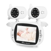 Video Baby Monitor with Two Cameras 3.5inch LCD Display, Digital Camera, Infrared Night Vision, Two Way Talk Back, Temperature Monitoring, Lullabies, Long Range and High Capacity Battery