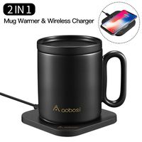 Mug Warmer, Coffee Mug Warmer with Wireless Charger (2 in 1), Wireless Charging, Constant Temperature for Keeping Warm (about 122°F/50°C)