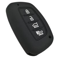 Coolbestda Silicone Key Fob Cover Keyless Entry Holder Remote Case for 2018 2017 2016 Hyundai Tucson Elantra Sonata Smart 4Buttons (NOT FIT Flip/Pop Out/Folding Key