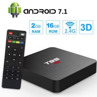 T95 S2 Android 7.1 tv Box with 2GB RAM/16GB ROM Amlogic S905W Quad-core HDMI HD Support 2.4G WiFi 3D 4K