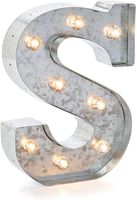 Darice Silver Metal Marquee Letter - S-9.87" Tall, Galvanized Finish