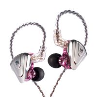KINBOOFI KZ ZSX in Ear Monitor Earbuds, Hybrid 5BA 1DD KZ Earphone, KINBOOFI High Fidelity IEM with Zinc Alloy Faceplate and Detachable 2 Pin Cable (Purple No Mic)