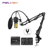 Pro Condenser Microphone XLR to 3.5mm Podcasting Studio Recording Condenser Microphone Kit Computer Mics with 48V Phantom Power Supply (Black)