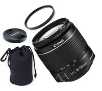 Canon EF-S 8114B002 18-55mm IS STM (Bulk White Box Packaging) ZeeTech Premium Lens Bundle + High Definition U.V. Filter + Deluxe Pouch for Canon Digital SLR Cameras