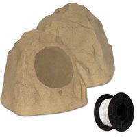 Theater Solutions 2R8S Outdoor Sandstone 8" Rock 2 Speaker Set with Wire for Yard Pool Spa Garden