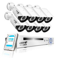 LOGAN XVR All in One Video Security System 8ch 1080N 8 Bullet 1MP Black Cameras (8CH, 8CAM + HDD)