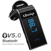 FM Transmitter, LDesign Bluetooth Wireless in-Car FM Radio Adapter Car Kit with Hand Free Call | Stereo 4 Modes Music Play | TF Card &U-Disk Reading Applicable for All Smart Phones -Black