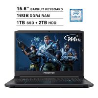 Acer 2019 Predator Helios 300 15.6 Inch FHD Gaming Laptop (9th Gen Intel 6-Core i7-9750H up to 4.5 GHz, 16GB RAM, 1TB PCIe SSD + 2TB HDD, Backlit Keyboard, GTX 1660 Ti, WiFi, Bluetooth, Win 10)