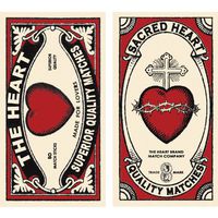 HomArt Scared Heart Large Decorative Matches Set Of 2 matchboxes