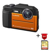 Panasonic Lumix Waterproof Digital Camera - TS7 Tough Wi-Fi Camera with 3 Inch LCD, 20.4 Megapixels, 4.6X Zoom Lens - Orange - DC-TS7D (Renewed)